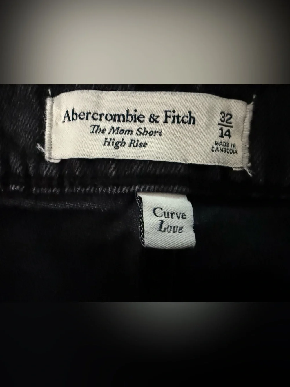 Abercrombie & Fitch Black Frayed Denim Shorts